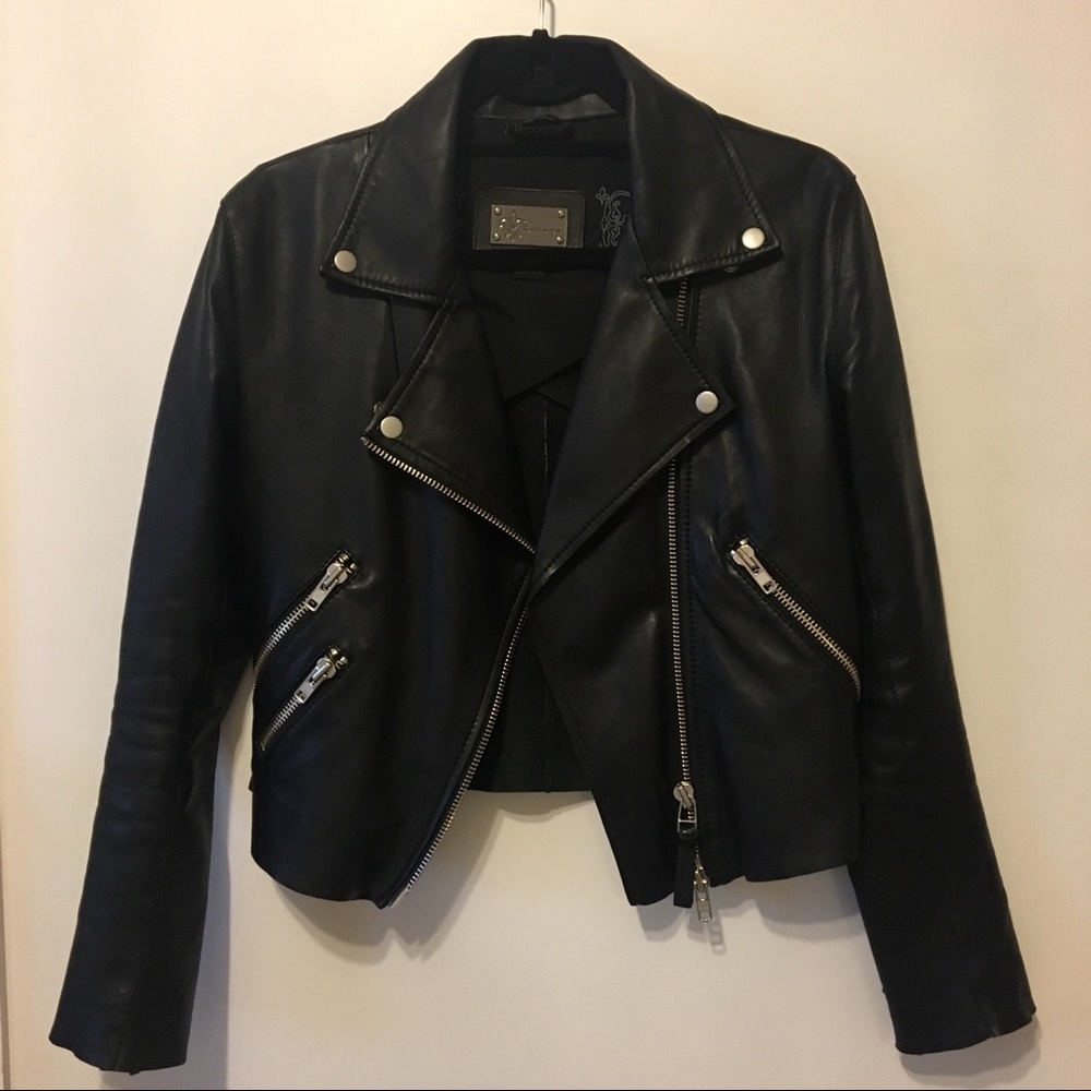 Mackage Black Leather Moto Jacket